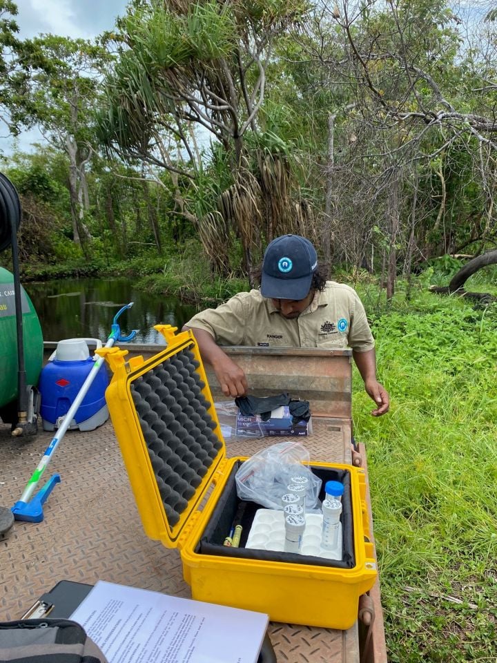 Training in action: TSRA Rangers use eDNA sampling