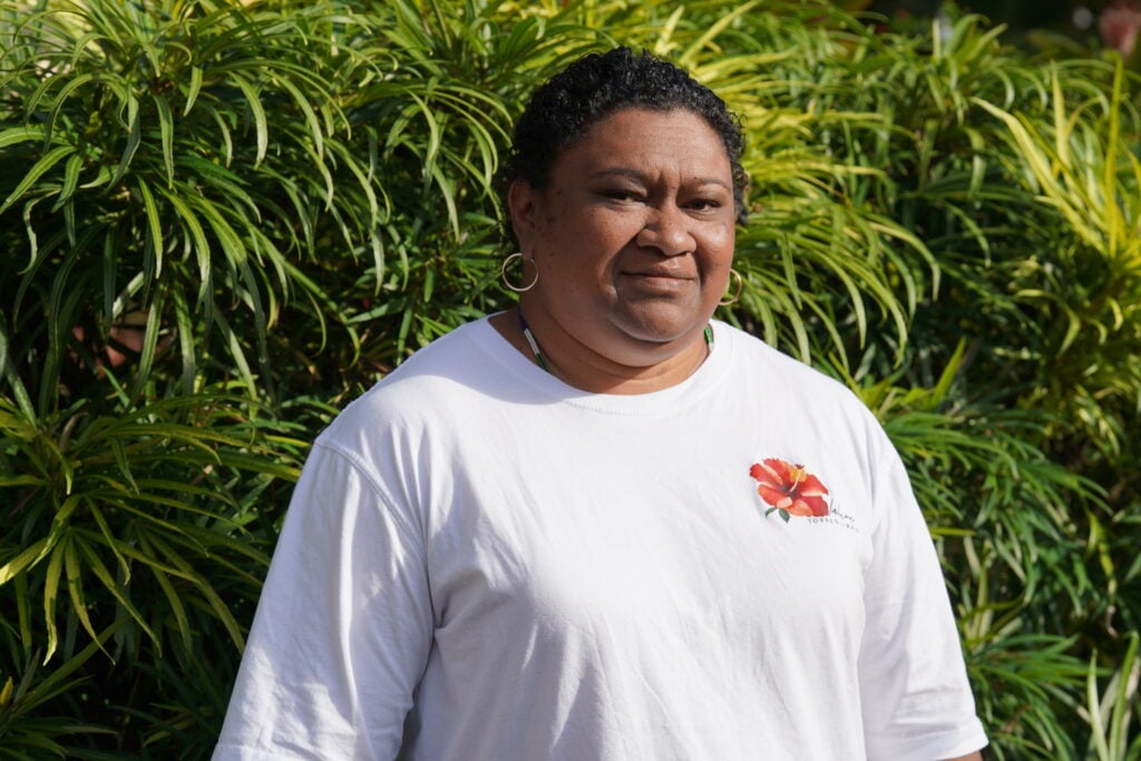 Torres Strait Islander woman Vera Havili, the first female representative on the PZJA committee, stands proudly at the induction in Cairns, Far North Queensland, Australia as a representative for the Torres Strait region.