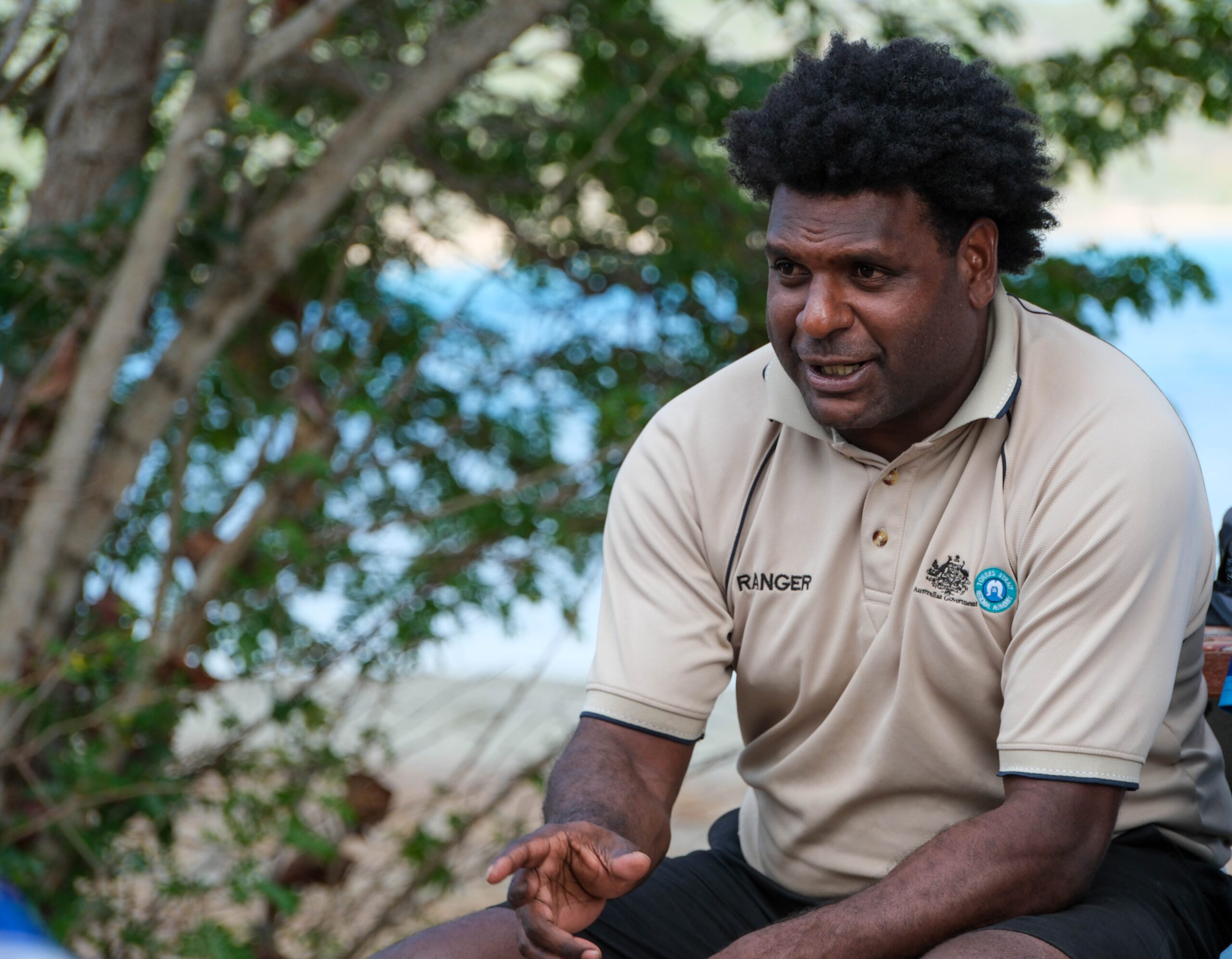 Sharing knowledge: TSRA Simakal Senior Ranger on Dauan, Laurie Elisala Lightbox