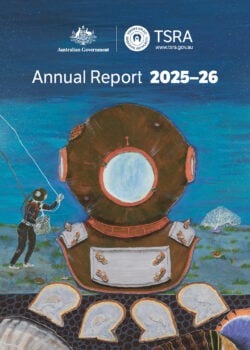 Annual Report cover page with artwork displaying pearl diver